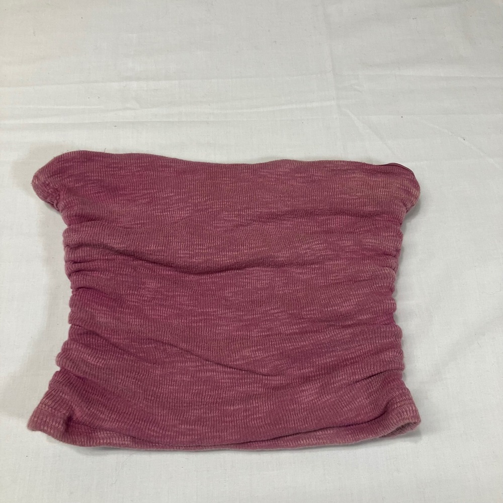 Free People Boulevard Womens Berry Pink Ruched Slub Knit Strapless Tube Top XS - Picture 2 of 11
